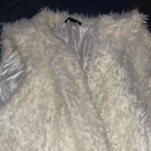 White Faux Fur Vest